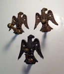 Vtg Brass Finish American Bald Eagle 3 Wall Mount Towel Bar Ends Hanger Hook. Fixed Price $21.25.