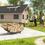 Hoobro Firewood Rack For Outdoor Indoor 32-INCH Log Holder Steel. Fixed Price $39.99.