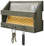 Nib New Mygift Rustic Farmhouse Gray Wood Key Holder + Mail Organizer Wall Rack. Fixed Price $7.99.