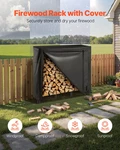Vevor Firewood Rack With Waterproof Cover, Ft Outdoor Holder, 1/4 Cor. Fixed Price $95.95.