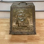 Antique Vintage Brass Coal Box Hod Firewood Storage Victorian Embossed. Fixed Price $349.99.
