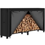 Firewood Rack Outdoor With Cover 8FT Heavy-duty Log Holder, Black. Fixed Price $382.47.