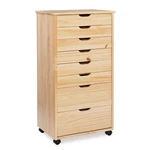 Linon Home Decor Mcleod Natural 8 Drawer Rolling Storage Organizational Cart. Fixed Price $196.54.