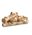 Plow & Hearth Faux Birch Wood Resin Logs Candle Holder For Fireplace Romant.... Fixed Price $122.32.