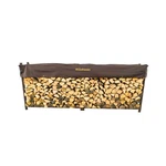 Woodhaven 10 Foot Brown Outdoor Firewood Rack With Optional Seasoning Cover -.... Fixed Price $271.20.