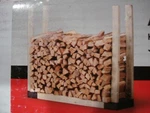 Black Powder-coated Steel Adjustable Firewood Log Brackets By Shelter. Fixed Price $49.98.