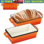 Cast Iron Bread Loaf Pan Set Enameled Oven Safe Heat Distribution Baking Tool Us. Fixed Price $56.25.