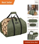 Amagabeli Firewood Carrier Waxed Canvas Log Tote Carrying Bag Heavy Duty Fire.... Fixed Price $43.99.