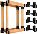 Amagabeli Adjustable Firewood Log Storage Rack Kit - Set Of 4 Black Holders. Fixed Price $106.99.