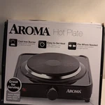 Aroma Hot Plate Cast Iron Burner Electric Model AHP-303 Black. Fixed Price $21.88.