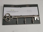 New Threshold Key Rail Hook Rack Satin Nickel Finish - Shape. Fixed Price $10.99.
