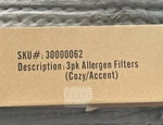 Heat Surge, Llc HS-30000062 Filter, Allergen Rng Fits 30000061 Small Frame. Fixed Price $45.00.
