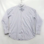 Peter Millar Shirt Mens Large White Plaid Long Sleeve Stretch Button Down Casual. Fixed Price $23.45.