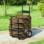Livecreative Steel Firewood Log Cart Carrier - 43" H X 21.5" 26" D, Black. Fixed Price $116.99.