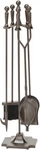 Stylish 5-PIECE Bronze Fireplace Tool Set With Ball Handles & Stand. Fixed Price $139.99.