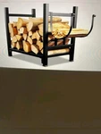 Firewood Rack Holder Indoor/outdoor, H/d Metal, 120# Max Wt, 16"HX17"LX12"W.. Fixed Price $24.99.