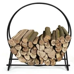 Costway 41" Tubular Steel Log Hoop Firewood Storage Rack Holder Round Display. Fixed Price $44.99.
