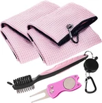 Aulock Golf And Brush Set, Microfiber Towels For Bags, Large, Pink. Fixed Price $34.99.