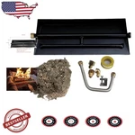 Durable 18" Gas Fireplace Burner - Black Steel, Propane/ng Ready, G45 Compatible. Fixed Price $177.29.