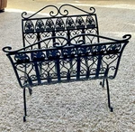 Scroll Design Metal Folding Magazine Holder / Log Basket Fire Wood. Fixed Price $22.95.