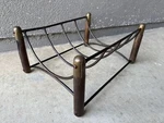 Pilgrim Fireplace Log Rack Tools Catch All Brass Mid Century Mcm. Fixed Price $125.00.