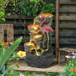 25" Tall Outdoor Fountain, Tier Waterfalls With Led Light. Fixed Price $99.99.
