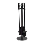 Uniflame Piece Black Wrought Iron Fireset F-1048. Fixed Price $104.99.