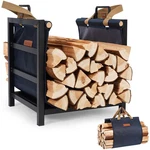 Zettfuly Firewood Rack Indoor Outdoor 16 Inch With Navy Carrier, Blue. Fixed Price $56.17.