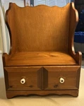 Vintage Rustic Country Pine Wood Countertop Cookbook Holder Shelf Rack + Drawer. Fixed Price $134.99.