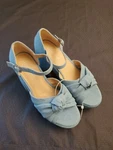 Copper Key Platform Sandals Size 9 Blue Jean Picnic Denim Shoes With Heels -new. Fixed Price $9.50.