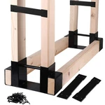 Mofeez Outdoor Firewood Log Storage Bracket Kit,fireplace 2 Bases, Black. Fixed Price $58.49.