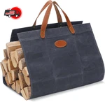 Firewood Carrier Waxed Canvas With Leather Handles Blue. Fixed Price $21.29.