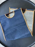 Indoor Firewood Carrier Log Holder Bag Rack Blue Denim Leather Sling. Fixed Price $23.00.