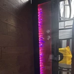 Costway Modern Electric Wall-mount Fireplace Black Glass Led Adjustable Flame. Fixed Price $100.00.