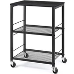 Liantral 3 Tier Rolling Cart Black Multifunctional Utility Wheels Kitchen. Fixed Price $57.81.