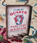 Vintage Style Quaker Pure Cane Sugar Wood Sign Peg Rack Philadelphia Pa Kitchen. Fixed Price $39.95.
