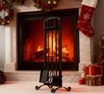 5 Pcs Fireplace Tools Handcrafted Holder Outdoor Pit Sets Indoor Fir.... Fixed Price $63.80.