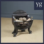 Vintage English Georgian Regency Style Cast Iron Open Log Grate Fireplace. Fixed Price $1014.23.