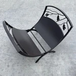 Black Wrought Iron Folding Log Holder Fireplace Wood Rack Oak Leaf Design. Fixed Price $35.00.