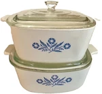 Corning Ware Pyroceram White Casserole Dish Lot A1 A4 Glass Lids Usa. Fixed Price $59.00.