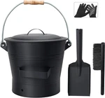 Ash Bucket With Lid, 2.6 Gallon Fireplace Shovel Hand Broom,. Fixed Price $77.99.