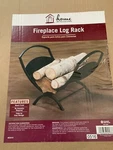 New Home Impressions Hearthside Fireplace Folding Black Log Holder Rack VR11603. Fixed Price $32.99.