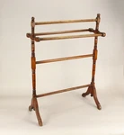 = 19TH C. Victorian Quilt / Blanket Rack Stand Turned Wood, New England. Fixed Price $175.00.