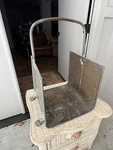 Vintage Brass Copper Fireplace Log Wood Kindling Holder Footed 18 Long Mcm. Fixed Price $126.00.