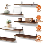 6PCS Imountek Floating Shelves Wall Mounted Wood Display Storage Shelf Organizer. Fixed Price $28.47.