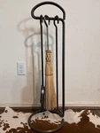 Hammered Steel 4 Pieces Fireplace Tool Set By Enclume In Usa 32.5 High. Fixed Price $139.99.