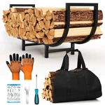 Firewood Rack Indoor With Log Carrier 34INCH Fireplace Holder, Black Out.... Fixed Price $42.27.