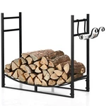 Topbuy 33" Firewood Rack With Kindling Holder Fireplace Log For. Fixed Price $48.99.