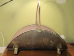 Vtg Mcm Brass Gold Fireplace Log Carrier Wood Holder Lion Claw Foot 21. Fixed Price $59.95.