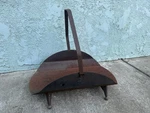 Vintage Mid-century Brass Fireplace Log Firewood Holder With Claw Feet & Handle. Fixed Price $68.00.